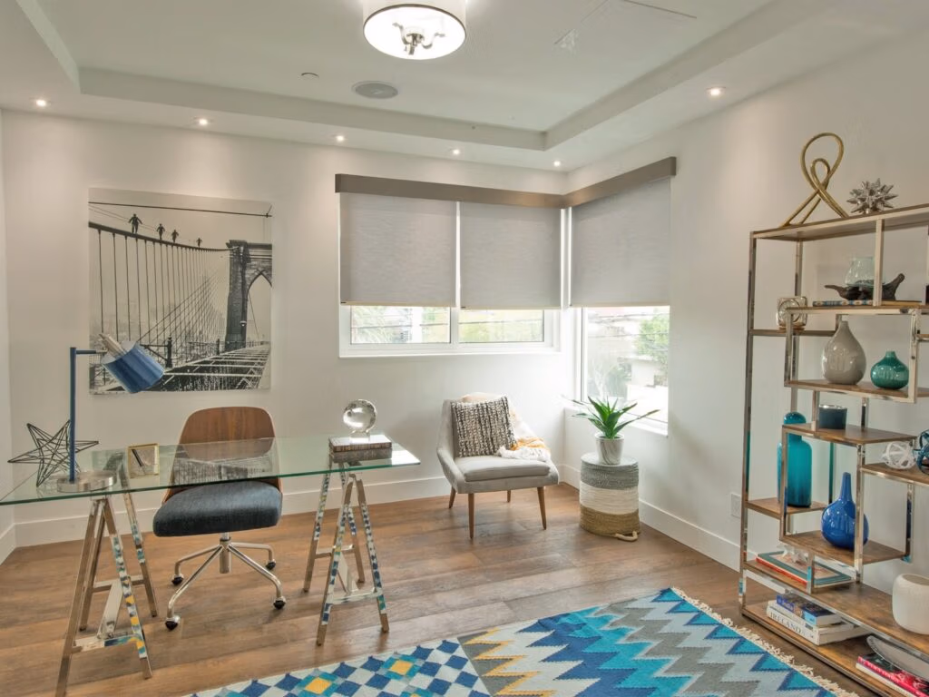 best window treatments for home offices - ventus roller shades