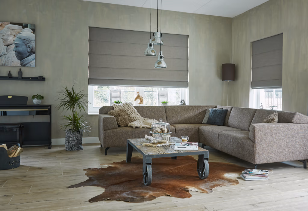 ventus roman shade in a living room setting
