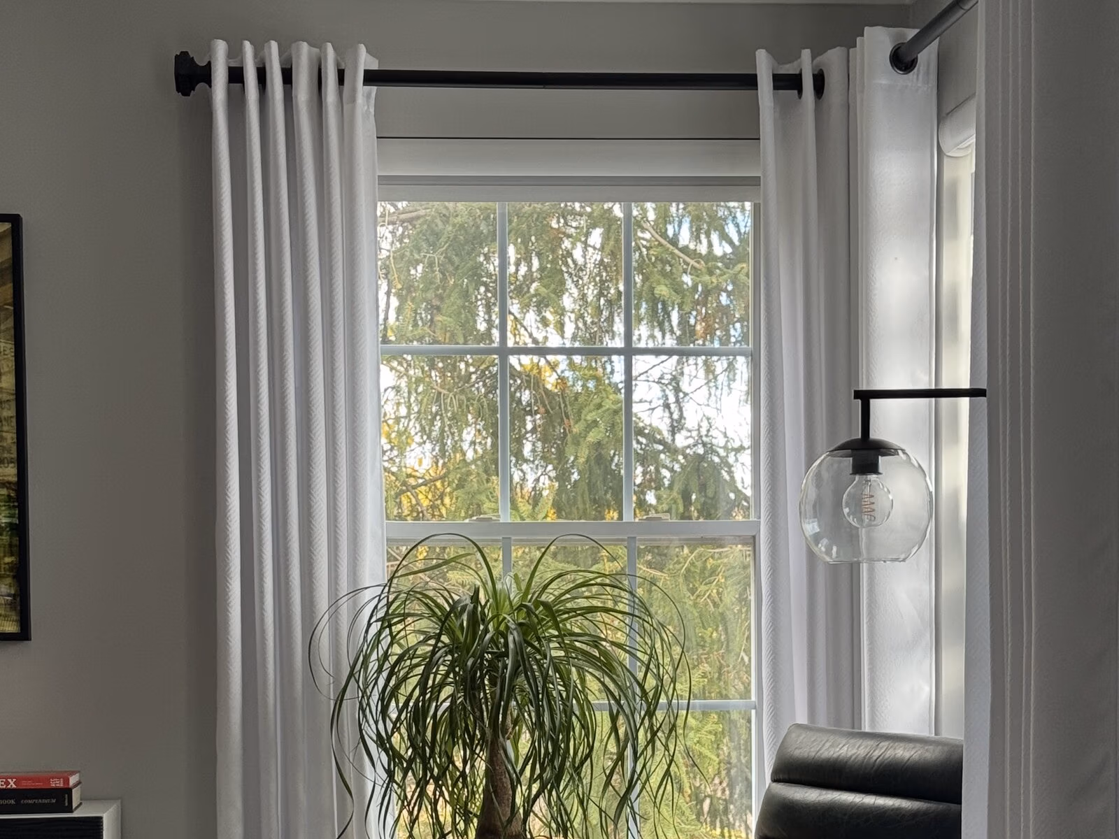 ventus custom drapery and rods in a living room setting