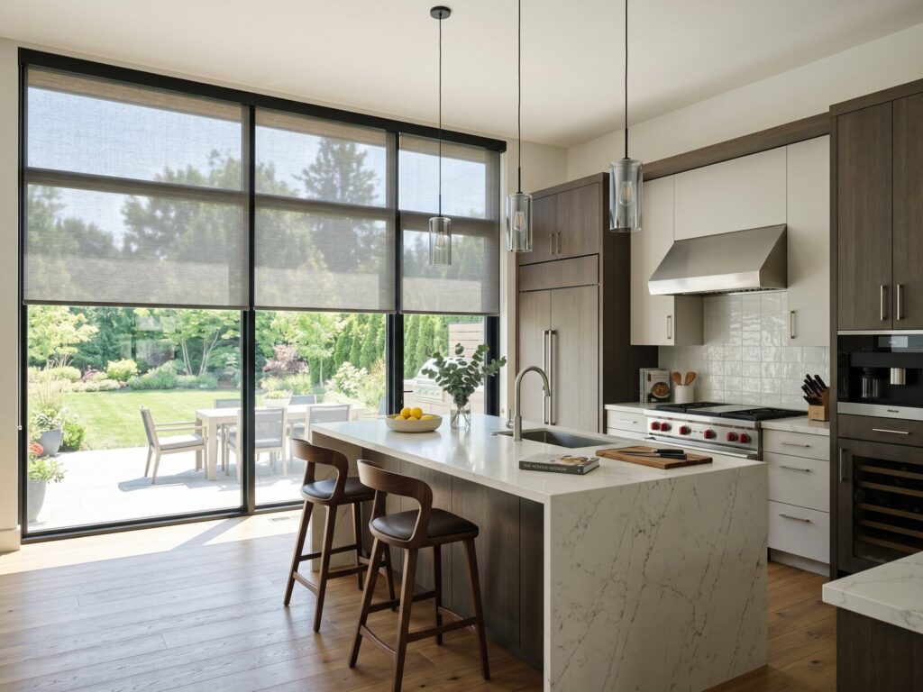 best window treatments for kitchens - ventus solar shades