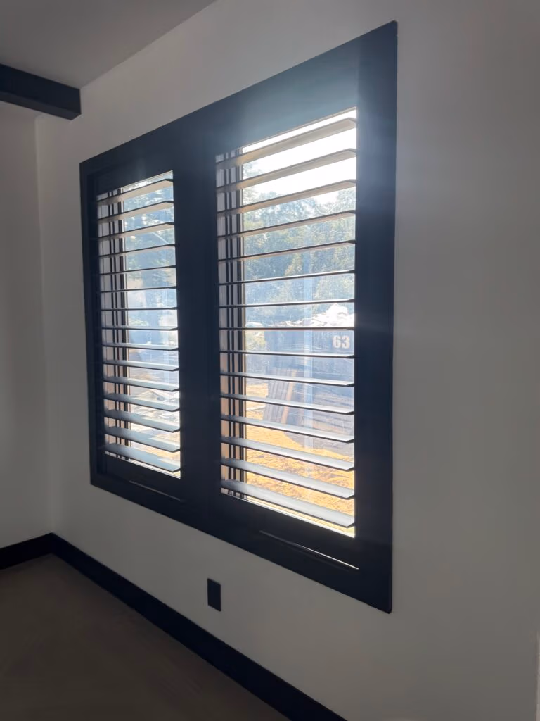 Norman Woodlore Plus shutters in Classic Black - Dining Room