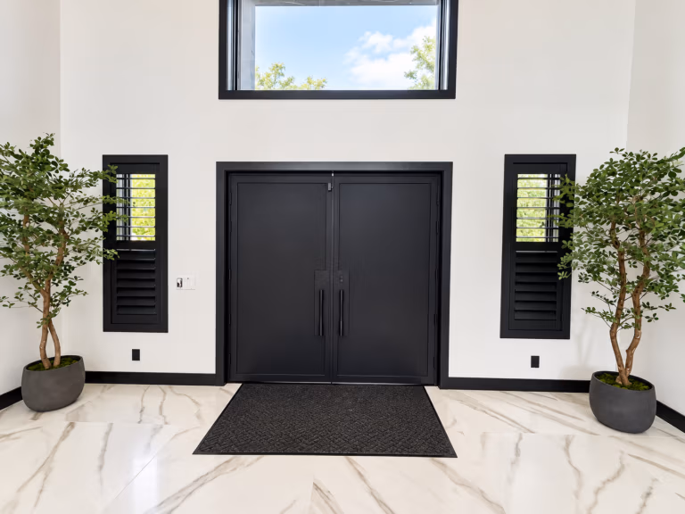 Norman woodlore plus shutters in classic black - Foyer After