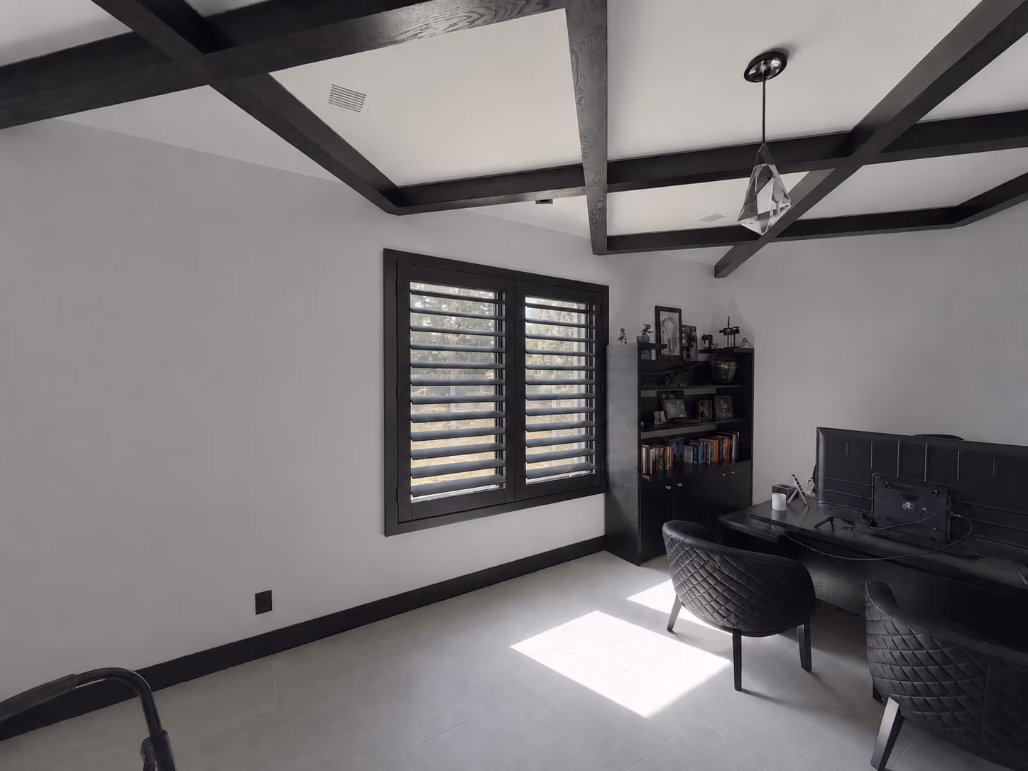 Norman Woodlore Plus shutters in Classic Black - Office