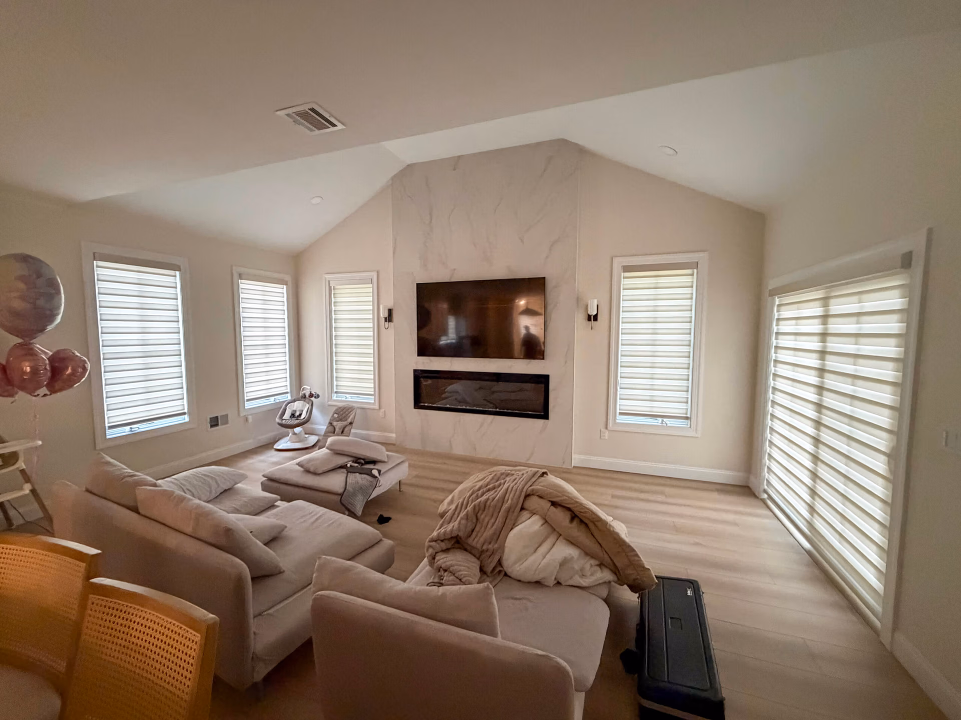 Portfolio Collection dual sheer in Marble Ivory - Living Room