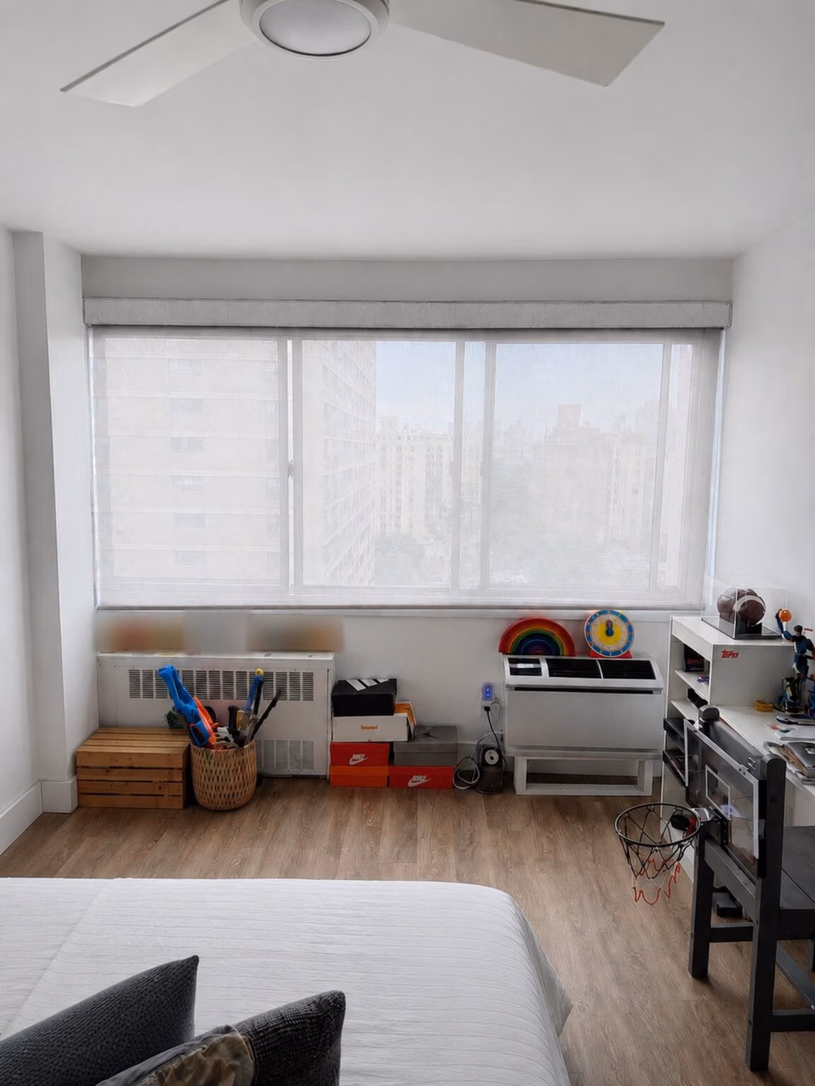 Lafayette Genesis roller shade in SheerWeave 2410 - Sons’ Bedroom Rendering